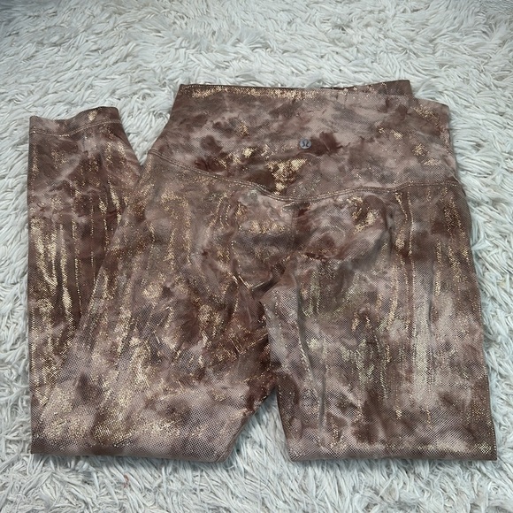 Lululemon Align High-Rise Pant 25" *Shine Diamond Dye Misty Shell Cacao Diffuse - Picture 3 of 6